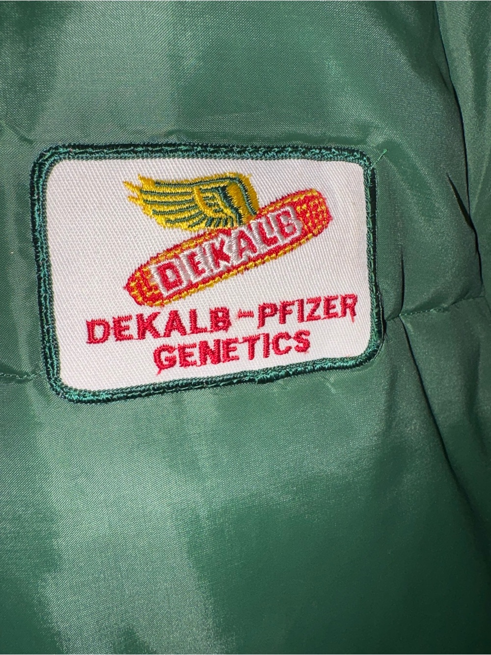 Dekalb Agricultural Swingster Satin Puffer Jacket Puffy Coat Vintage Retro Farm - Picture 3 of 16